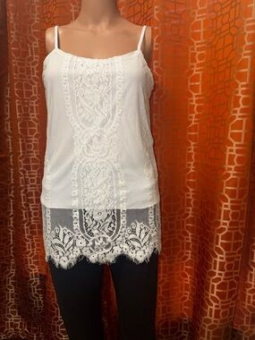 Rue21 White Lace Tank Top Size Small Like New